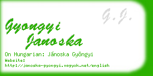 gyongyi janoska business card